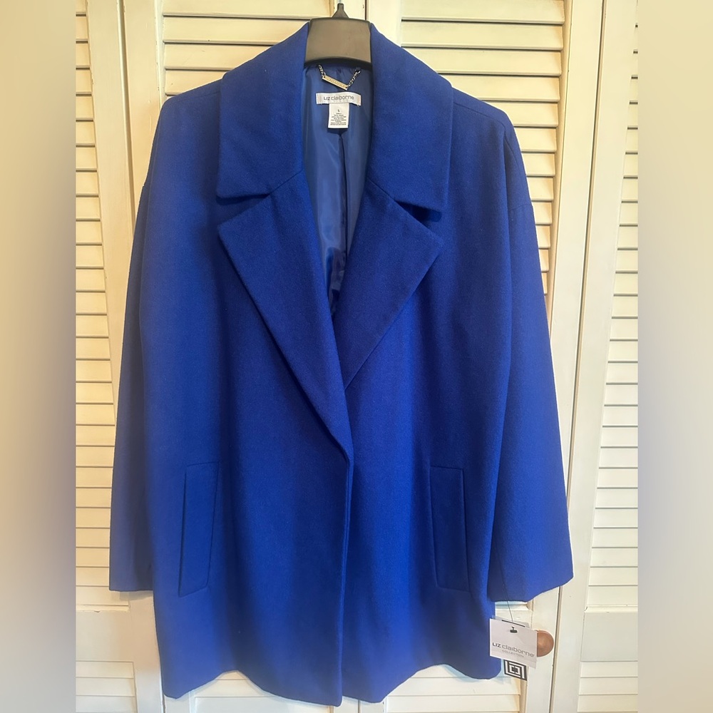 Liz Claiborne Exotic Blue Pea Coat